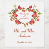 Anpassen des liebenden Herzens Einfache Elegante H Weinetikett (Einzelnes Label)