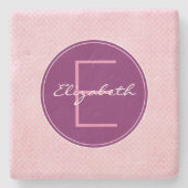 Anpassen des Lila Monogrammkreises an den rosa Pol Steinuntersetzer (Vorderseite)