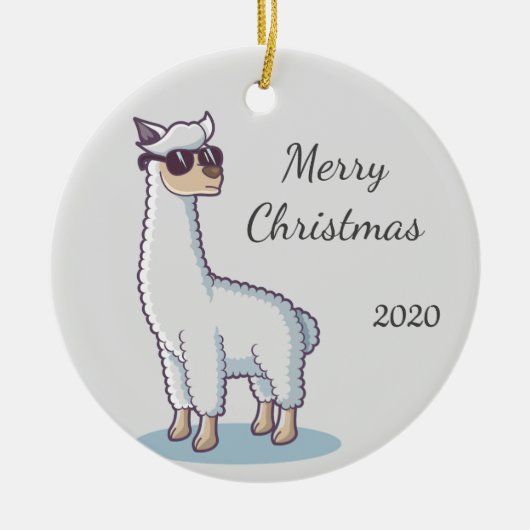 Anpassen des Llama-Zuchttieres Keramik Ornament (Vorne)