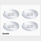 Anpassen des metallischen Silber-Aussehens des Tex Ovaler Aufkleber (Blatt)