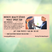 Anpassen des mobilen Spray-Tan-Service-Geschäfts Fensteraufkleber (Blatt 3)