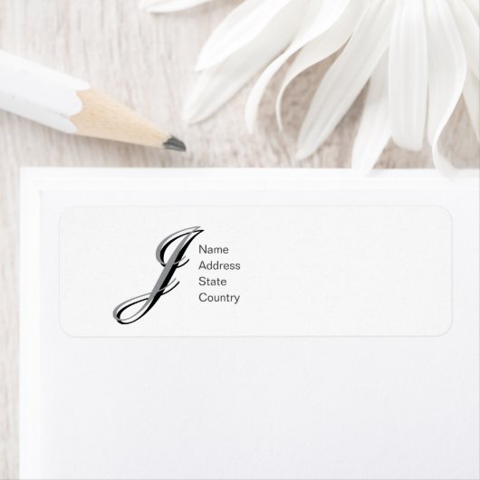 Anpassen des Monogram J Script-Rücksendeadressen-E (Insitu)