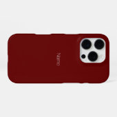 Anpassen des Monogrammmaroons Name iPhone Hülle (Rückseite (Horizontal))
