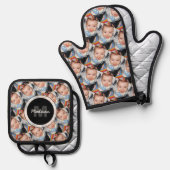 Anpassen des Monogrammmusters Ihres benutzerdefini Ofenhandschuh & Topflappen-Set (Vorderseite/Rückseite)