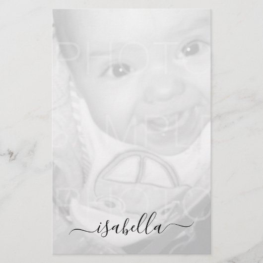 Anpassen des Monogrammnamens Ihres Schwarz-weißen  Briefpapier (Vorderseite)