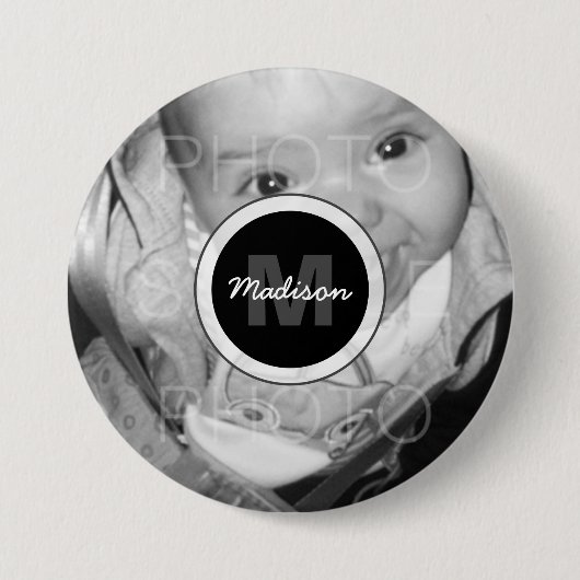 Anpassen des Monogramms für das Schwarz-weiße Foto Button (Vorderseite)