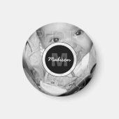 Anpassen des Monogramms für das Schwarz-weiße Foto Magnet (Vorne)