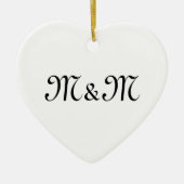 Anpassen des Monogramms "w pair's Initials" Schwar Keramik Ornament (Vorne)
