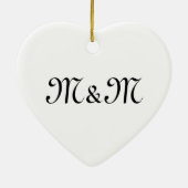 Anpassen des Monogramms "w pair's Initials" Schwar Keramik Ornament (Hinten)