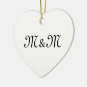 Anpassen des Monogramms "w pair's Initials" Schwar Keramik Ornament (Links)