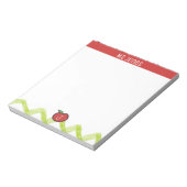 Anpassen des Namens Monogram Apple Teacher Notepad Notizblock (Rotiert)