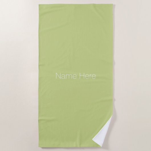 Anpassen des Namens Monogramm Avocado grün Strandtuch (Vorderseite)