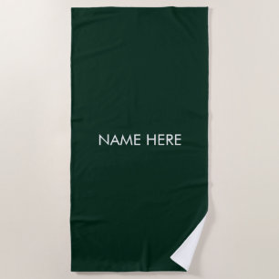 Anpassen des Namens monogramm dunkelgrün Strandtuch