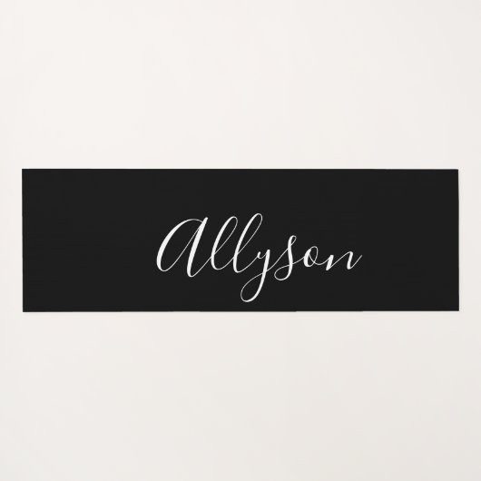 Anpassen des Namens vertikales weißes Skript, schw Yogamatte (Rückseite (Horizontal))