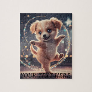 Anpassen des Niedlichen Dancing von Textnamen bear Puzzle