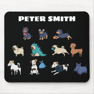 Anpassen des Niedlichen Doggy-Designs mit Namen Mousepad