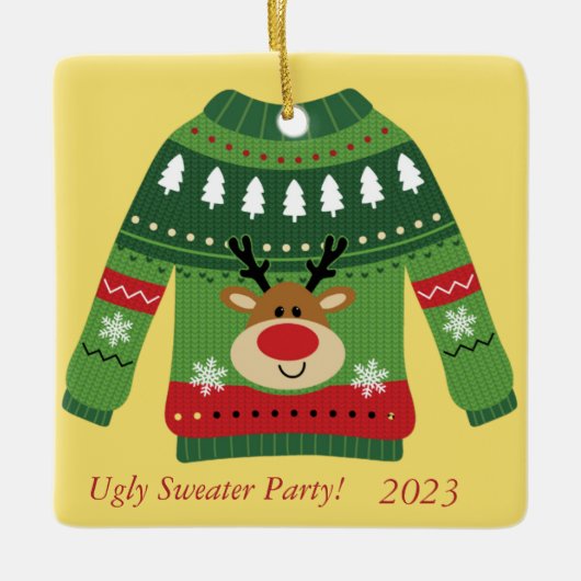 Anpassen des Party für das gedankliche Ugly Sweate Keramikornament (Vorderseite)