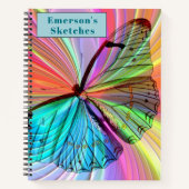 Anpassen des Rainbow-Butterfly-Sketchbuchs Notizblock (Vorderseite)