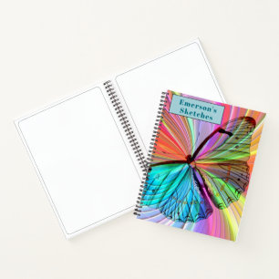 Anpassen des Rainbow-Butterfly-Sketchbuchs Notizblock