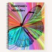 Anpassen des Rainbow-Butterfly-Sketchbuchs Notizblock (Vorderseite)