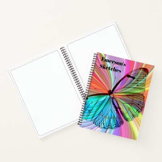 Anpassen des Rainbow-Butterfly-Sketchbuchs Notizblock (Innenseite)