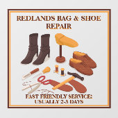 Anpassen des Schuhhandtaschenreparaturgeschäfts Fensteraufkleber (Blatt)