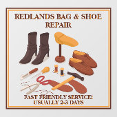 Anpassen des Schuhhandtaschenreparaturgeschäfts Fensteraufkleber (Blatt)