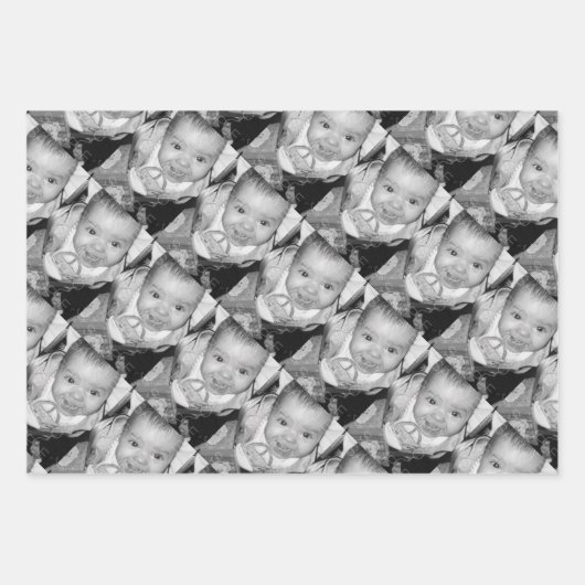 Anpassen des Schwarz-Weiß-Fotos Geschenkpapier Set (Vorderseite 3)