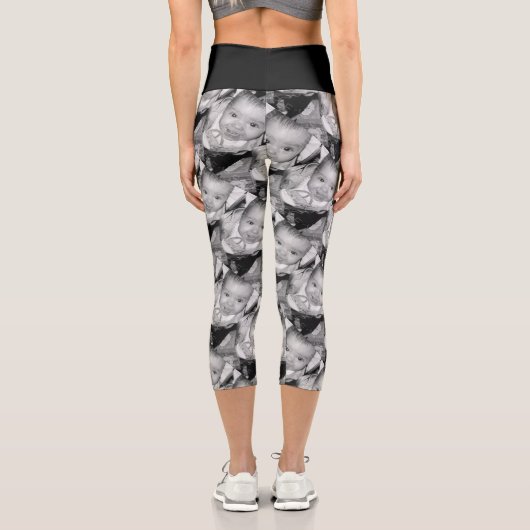 Anpassen des Schwarz-weißen Fotos Capri Leggings (Rückseite)