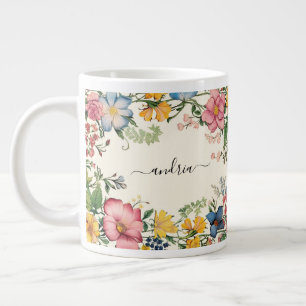 Anpassen des schwarzen Skriptnamens, der Vintagen Jumbo-Tasse