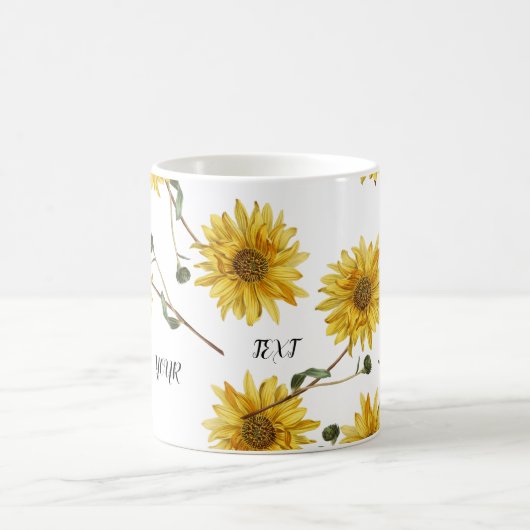 Anpassen des Sonnenblumendesigns Kaffeetasse (Mittel)