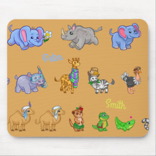 Anpassen des Süße Tier-Designs mit Namen Mousepad