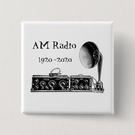 Anpassen des Vintagen AM Radio Receivers Button (Vorderseite)