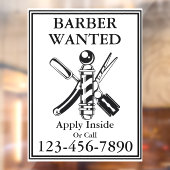 Anpassen des Vintagen Barber-Gewollt Barberladen Fensteraufkleber (Blatt 2)
