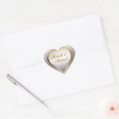Anpassen des Wedding Gold Silver Heart Sticker (Umschlag)