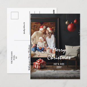 Anpassen des Weihnachtsrahmens mit Ihrem Foto Postkarte