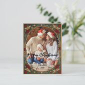 Anpassen des Weihnachtsrahmens mit Ihrem Foto Postkarte (Stehend Vorderseite)