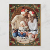 Anpassen des Weihnachtsrahmens mit Ihrem Foto Postkarte (Vorderseite)