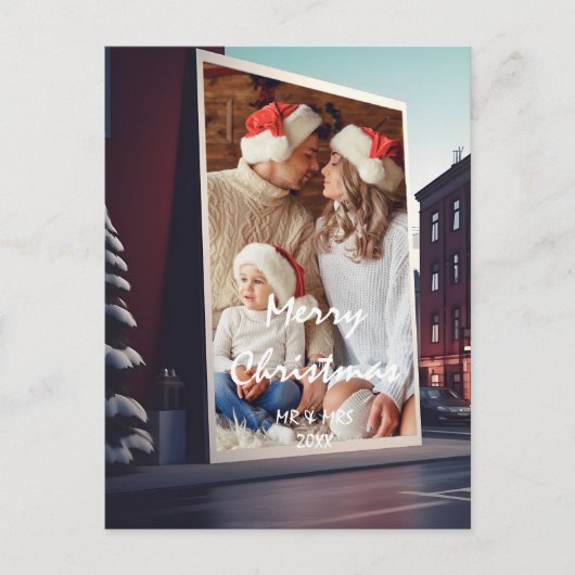 Anpassen des Weihnachtsrahmens mit Ihrem Foto Postkarte (Vorderseite)