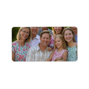 Anpassen des Wiedersehen-Fotos der Familie hinzufü Adressaufkleber