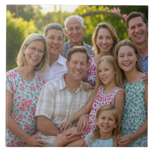 Anpassen des Wiedersehen-Fotos der Familie hinzufü Fliese