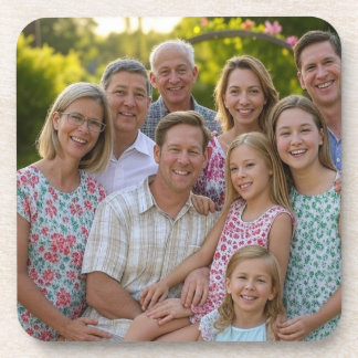 Anpassen des Wiedersehen-Fotos der Familie hinzufü Getränkeuntersetzer