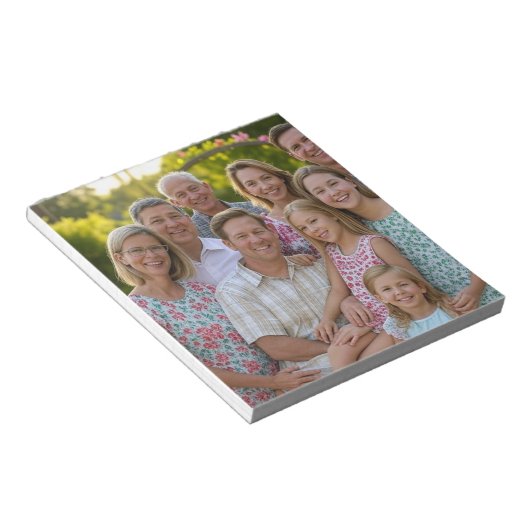 Anpassen des Wiedersehen-Fotos der Familie hinzufü Notizblock (angewinkelt)