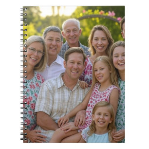 Anpassen des Wiedersehen-Fotos der Familie hinzufü Notizblock