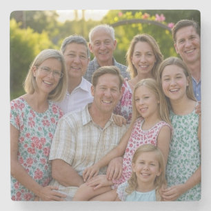 Anpassen des Wiedersehen-Fotos der Familie hinzufü Steinuntersetzer