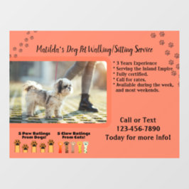 Anpassen des Woman Dog Walking Sitting Service Fensteraufkleber