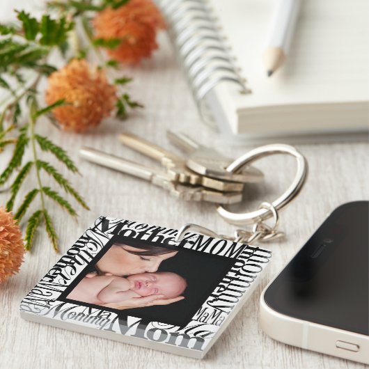 Anpassen des Word Collage Foto-Schlüsselanhängers Schlüsselanhänger (Vorderseite rechts)