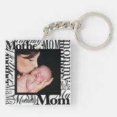 Anpassen des Word Collage Foto-Schlüsselanhängers Schlüsselanhänger (Rückseite)