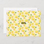 Anpassen des Zitronenmusters Postkarte (Vorne/Hinten)