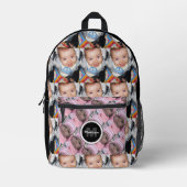 Anpassen des Zwei-Foto-Musters in Monogramm Bedruckter Rucksack (Vorderseite)